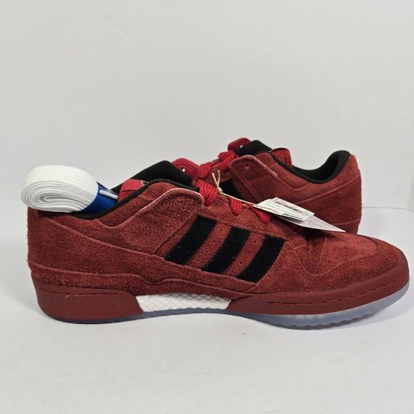 Mens 12.5 Adidas Forum Low NCAA NC State Wolfpack Red Black Suede Shoes HQ7481